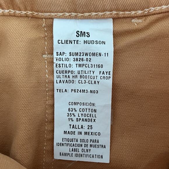 NWT Hudson Utility Faye Ultra High Rise Clay Orange Bootcut Crop Pants - Picture 6 of 6